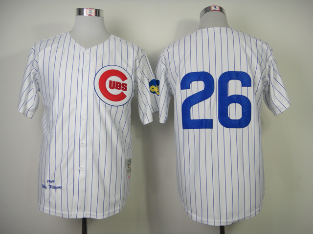 Men Chicago Cubs #26 Williams White Throwback 1969 MLB Jerseys
